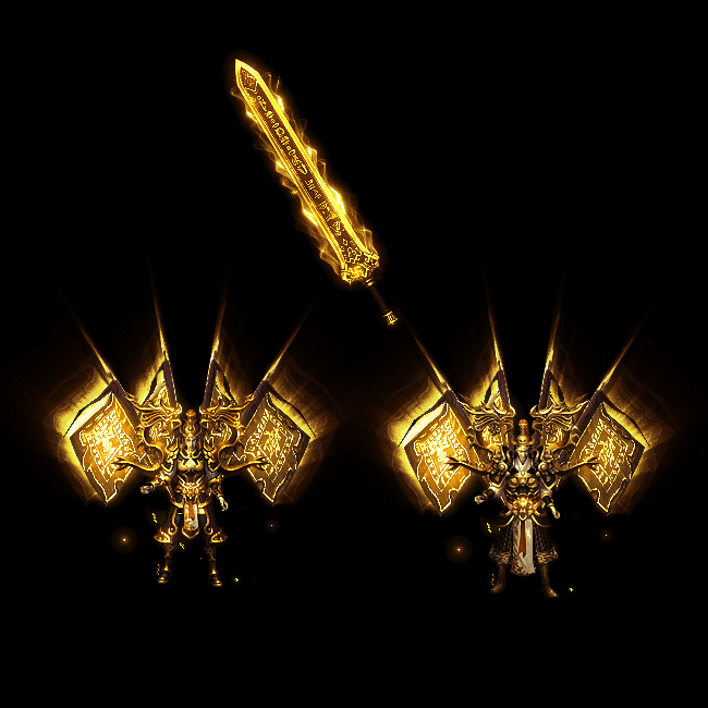 996引擎专用男女剑甲三件套（带翅膀）装备系列0002