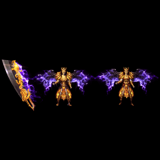 996引擎专用男女剑甲三件套（带翅膀）装备系列0006