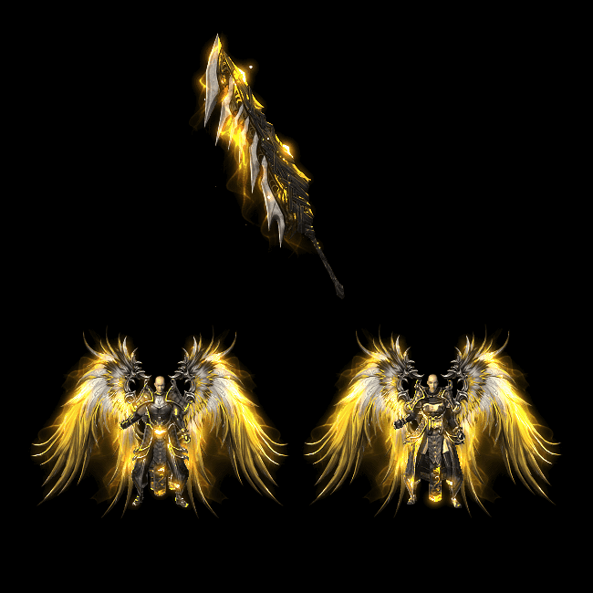 996引擎专用男女剑甲三件套（带翅膀）装备系列0011