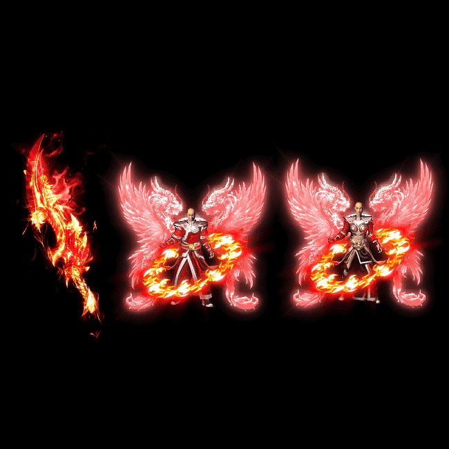 996引擎专用男女剑甲三件套（带翅膀）装备系列0012