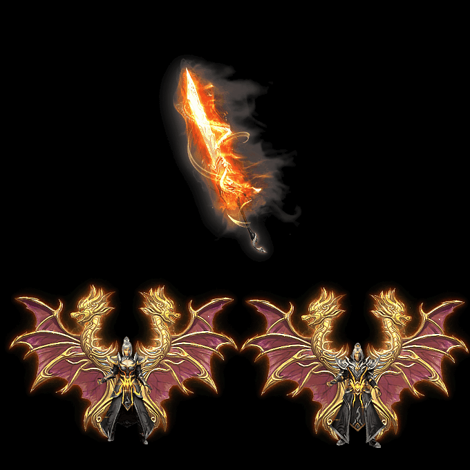 996引擎专用男女剑甲三件套（带翅膀）装备系列0014