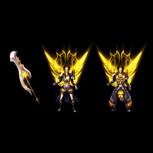 996引擎专用男女剑甲三件套（带翅膀）装备系列0015