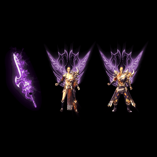 996引擎专用男女剑甲三件套（带翅膀）装备系列0016