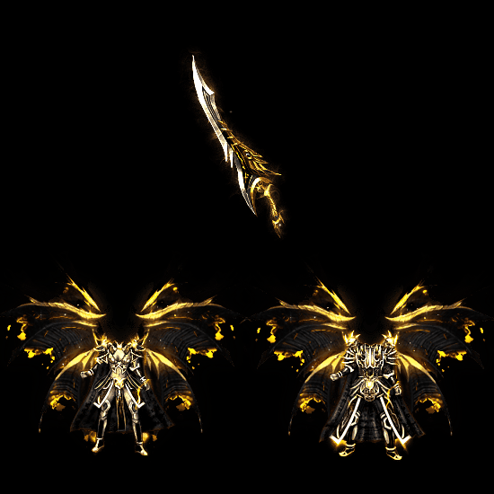 996引擎专用男女剑甲三件套（带翅膀）装备系列0017