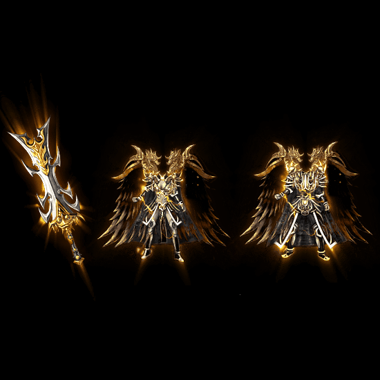 996引擎专用男女剑甲三件套（带翅膀）装备系列0018