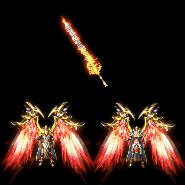 996引擎专用男女剑甲三件套（带翅膀）装备系列0019