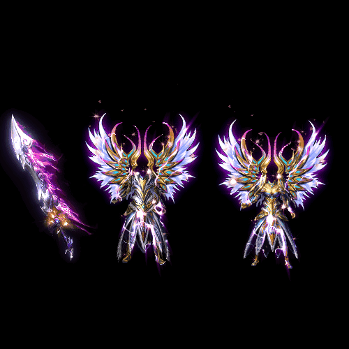 996引擎专用男女剑甲三件套（带翅膀）装备系列0023