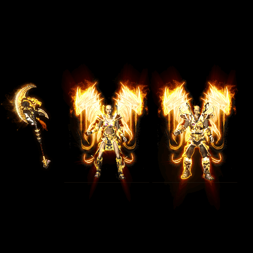 996引擎专用男女剑甲三件套（带翅膀）装备系列0025