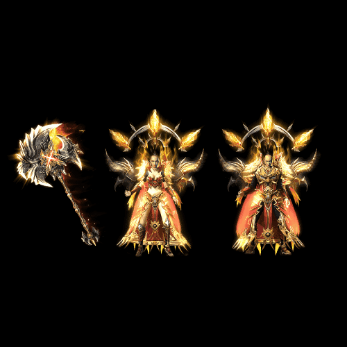 996引擎专用男女剑甲三件套（带翅膀）装备系列0030