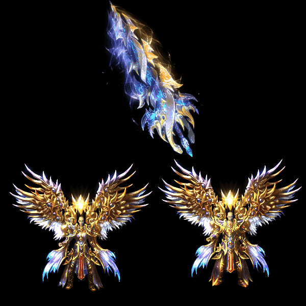 996引擎专用男女剑甲三件套（带翅膀）装备系列0032