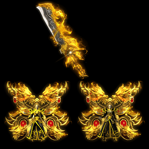 996引擎专用男女剑甲三件套（带翅膀）装备系列0034