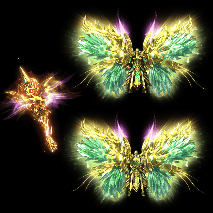 996引擎专用男女剑甲三件套（带翅膀）装备系列0036