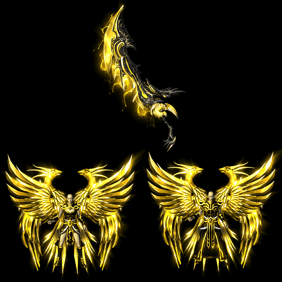 996引擎专用男女剑甲三件套（带翅膀）装备系列0037