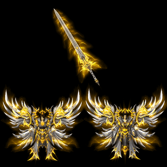 996引擎专用男女剑甲三件套（带翅膀）装备系列0038