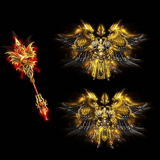 996引擎专用男女剑甲三件套（带翅膀）装备系列0039