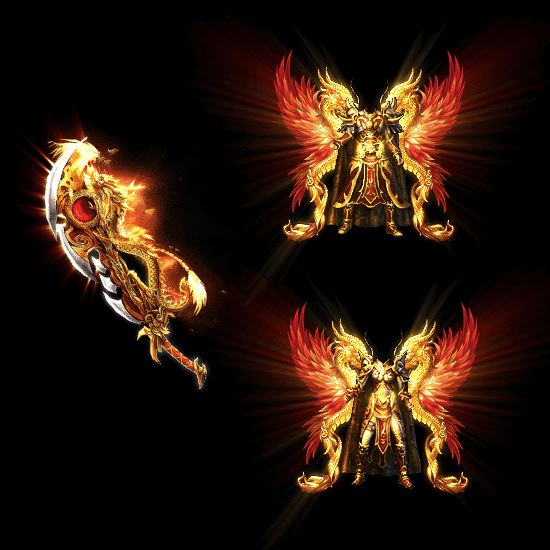 996引擎专用男女剑甲三件套（带翅膀）装备系列0041