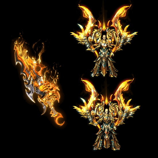 996引擎专用男女剑甲三件套（带翅膀）装备系列0042