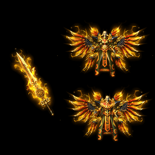 996引擎专用男女剑甲三件套（带翅膀）装备系列0044