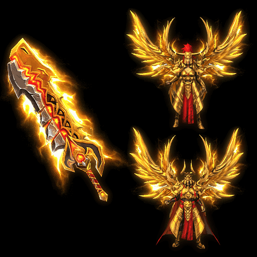 996引擎专用男女剑甲三件套（带翅膀）装备系列0046