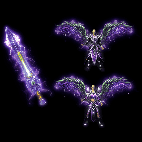 996引擎专用男女剑甲三件套（带翅膀）装备系列0047