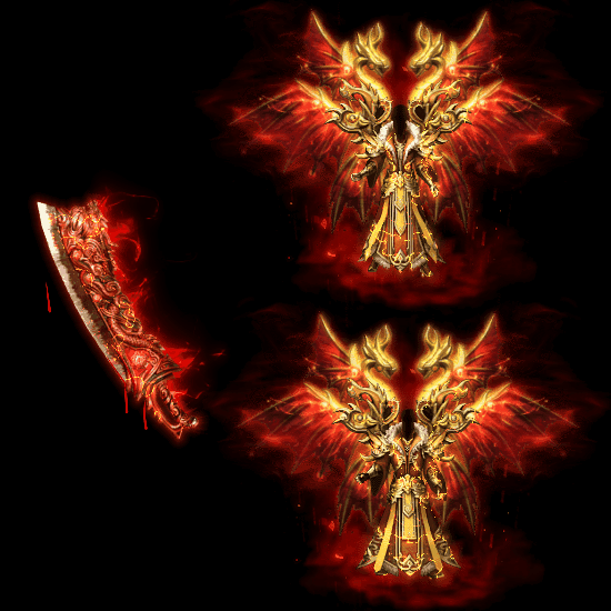 996引擎专用男女剑甲三件套（带翅膀）装备系列0049