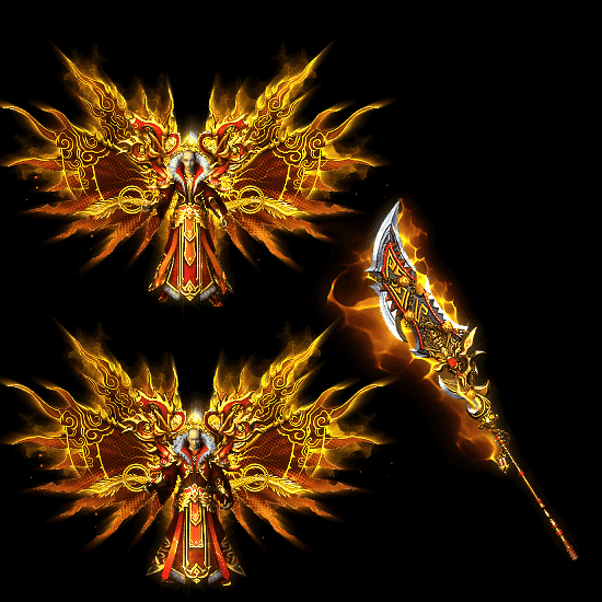 996引擎专用男女剑甲三件套（带翅膀）装备系列0050