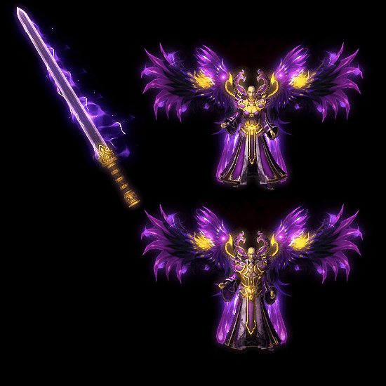 996引擎专用男女剑甲三件套（带翅膀）装备系列0051