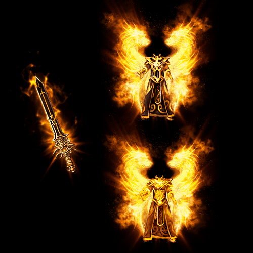 996引擎专用男女剑甲三件套（带翅膀）装备系列0054