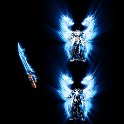 996引擎专用男女剑甲三件套（带翅膀）装备系列0055