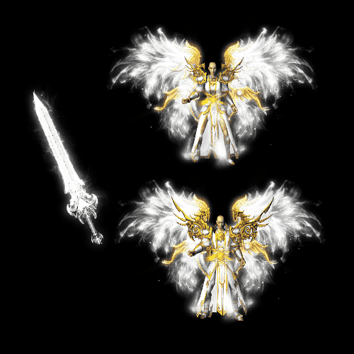 996引擎专用男女剑甲三件套（带翅膀）装备系列0056