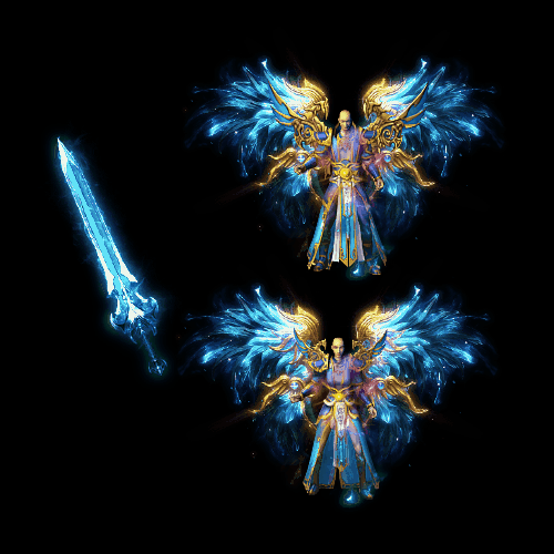 996引擎专用男女剑甲三件套（带翅膀）装备系列0057