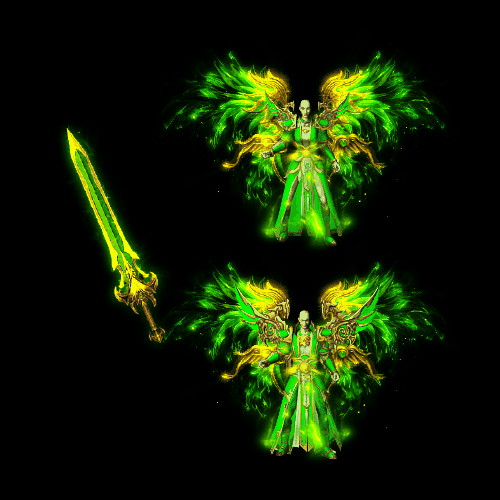 996引擎专用男女剑甲三件套（带翅膀）装备系列0058