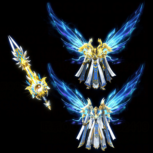 996引擎专用男女剑甲三件套（带翅膀）装备系列0059