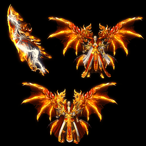 996引擎专用男女剑甲三件套（带翅膀）装备系列0060