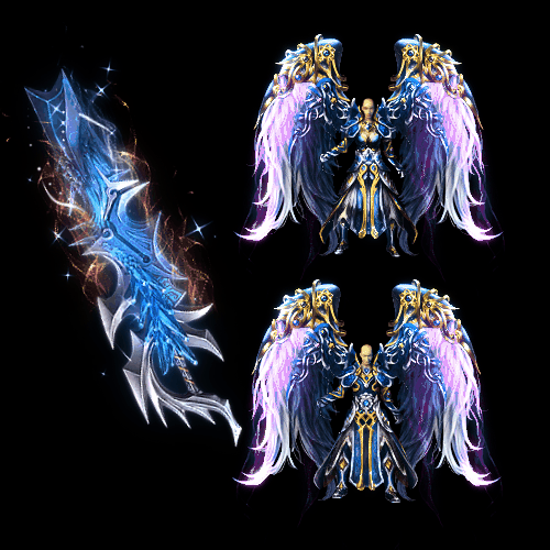 996引擎专用男女剑甲三件套（带翅膀）装备系列0061