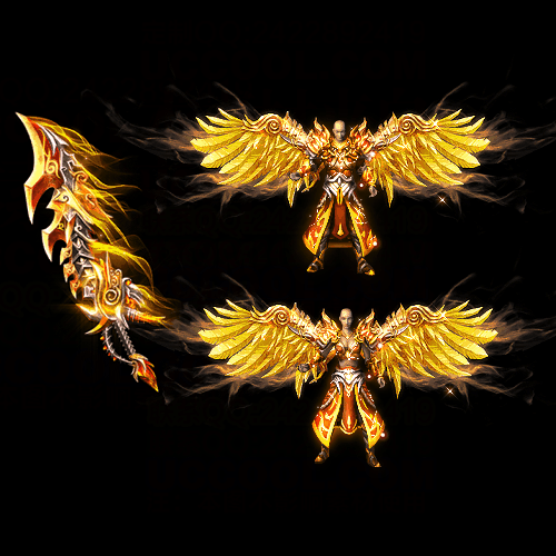 996引擎专用男女剑甲三件套（带翅膀）装备系列0064