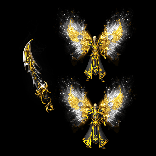 996引擎专用男女剑甲三件套（带翅膀）装备系列0066