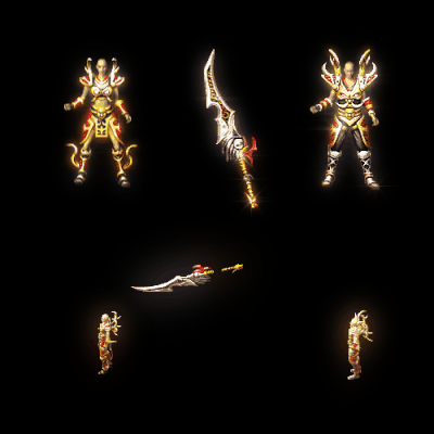 996引擎专用男女剑甲三件套（无翅膀）装备系列0027