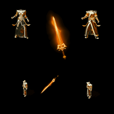 996引擎专用男女剑甲三件套（无翅膀）装备系列0029