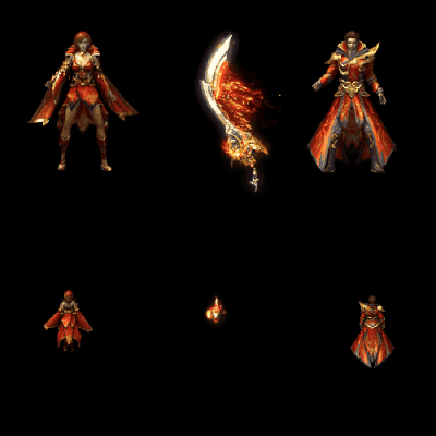 996引擎专用男女剑甲三件套（无翅膀）装备系列0031