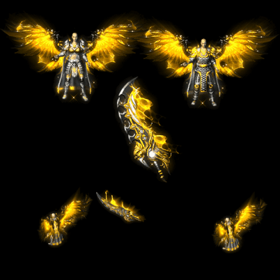 996引擎专用男女剑甲三件套（带翅膀）装备系列0071