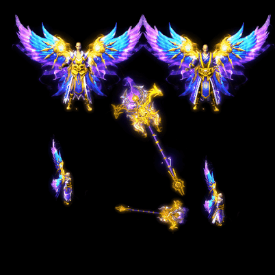 996引擎专用男女剑甲三件套（带翅膀）装备系列0072