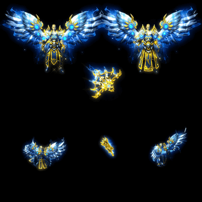 996引擎专用男女剑甲三件套（带翅膀）装备系列0073