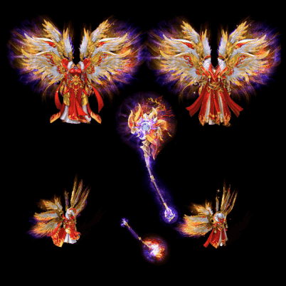 996引擎专用男女剑甲三件套（带翅膀）装备系列0075