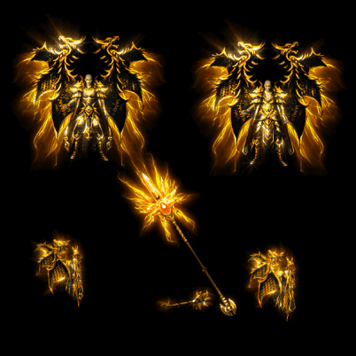 996引擎专用男女剑甲三件套（带翅膀）装备系列0077