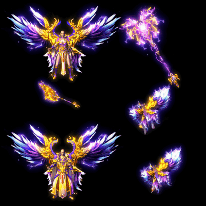 996引擎专用男女剑甲三件套（带翅膀）装备系列0080