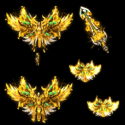 996引擎专用男女剑甲三件套（带翅膀）装备系列0082