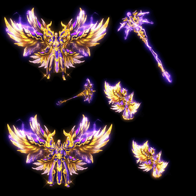 996引擎专用男女剑甲三件套（带翅膀）装备系列0083