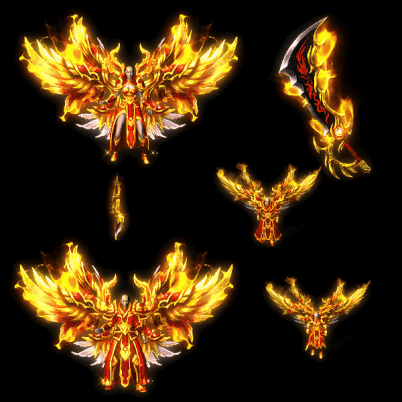 996引擎专用男女剑甲三件套（带翅膀）装备系列0084