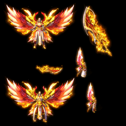 996引擎专用男女剑甲三件套（带翅膀）装备系列0085